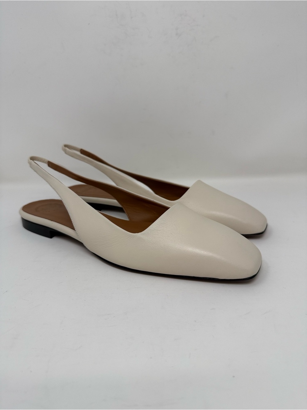 New ATP Atelier Plesio Flat Slingback Linen Leather Sz 10 - Picture 4 of 14